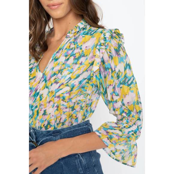 NEW CABALLERO julia top in feather strokes - Picture 4 of 4